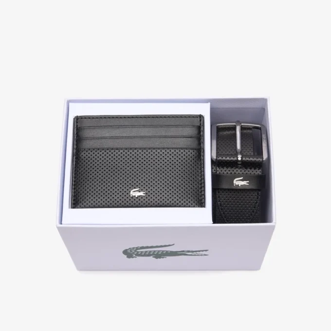 Leather Belt & Card Holder Gift Set