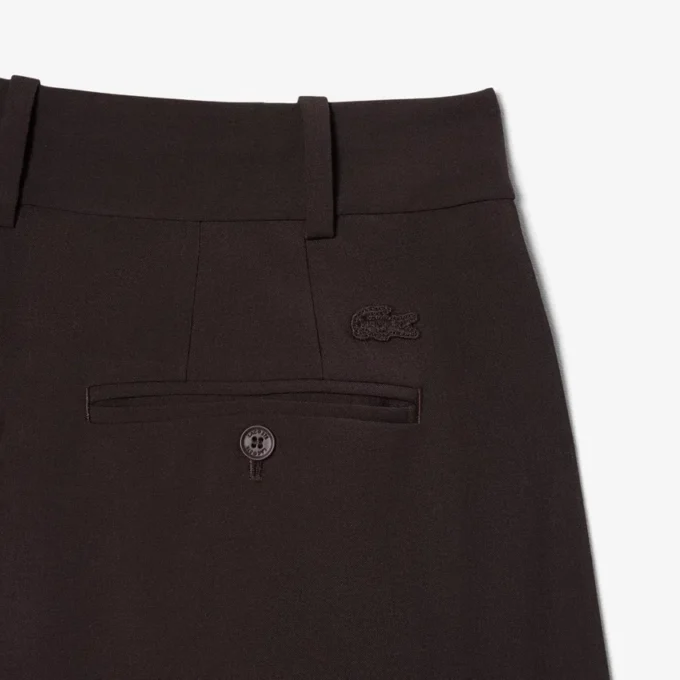 Oversized Wool Blend Pleated Bermuda Shorts