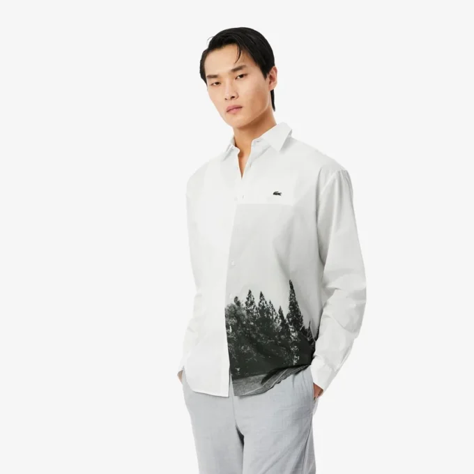 Relaxed Fit Printed Cotton Twill Shirt