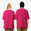 Runway Badge Accent Oversized Satin Polo Shirt