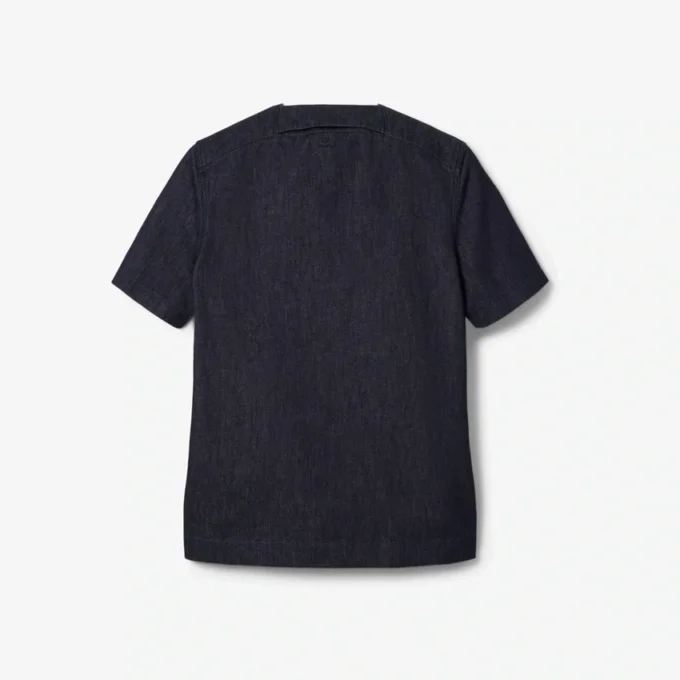 Runway Loose Fit Denim Polo Shirt