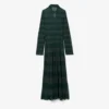 Runway Polo Collar Pointelle Maxi Dress