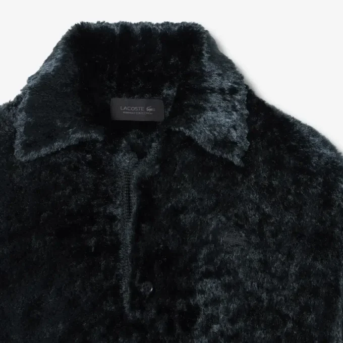 Runway Polo Collar Velour Sweater
