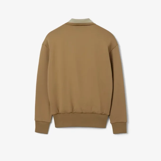 Runway Polo Shirt Collar Badge Accent Sweatshirt