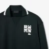 Runway Polo Shirt Collar Badge Accent Sweatshirt