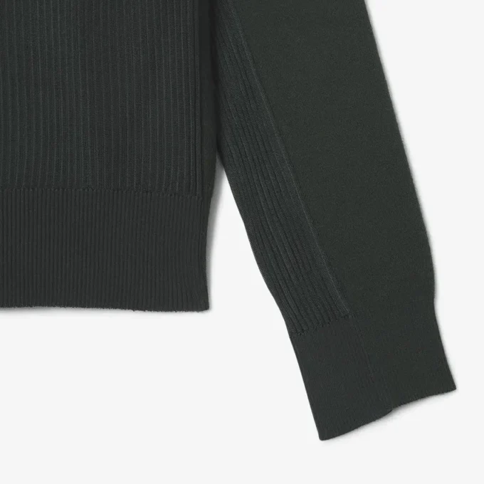 Runway Wool Blend Polo Collar Sweater