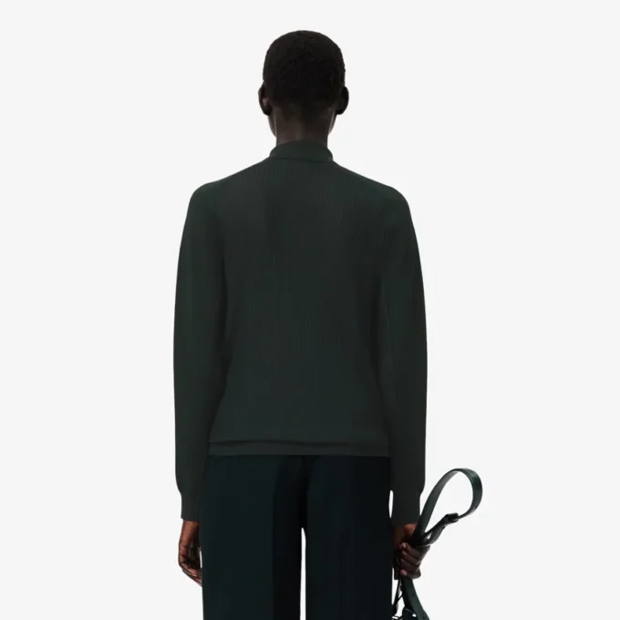 Runway Wool Blend Polo Collar Sweater