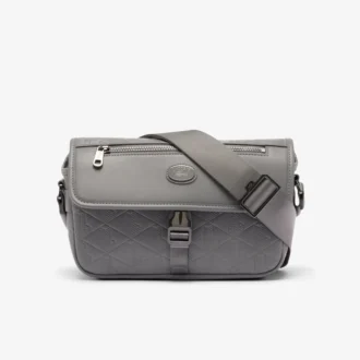Small Monogram Leather Flap Satchel