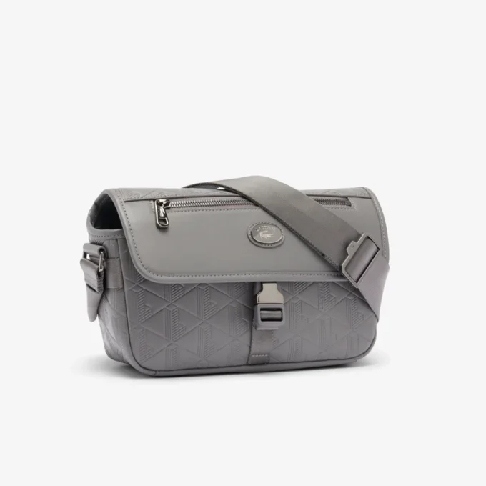 Small Monogram Leather Flap Satchel