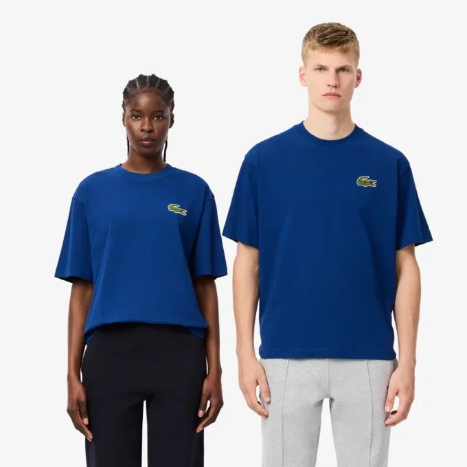Unisex Loose Fit Heavy Cotton Badge T-Shirt