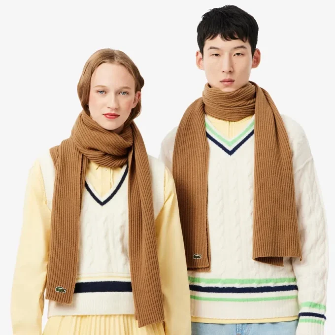 Unisex Ribbed Wool Scarf