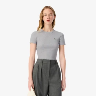 Women’s Slim Fit Ribbed Cotton T-Shirt Women’s Slim Fit Ribbed Cotton T-Shirt