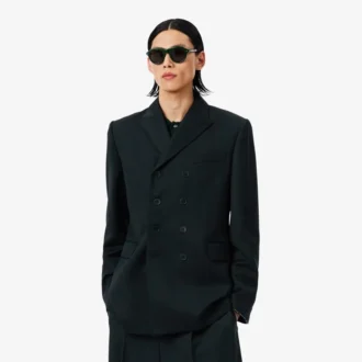 Runway Double Breasted Lightweight Wool Blazer