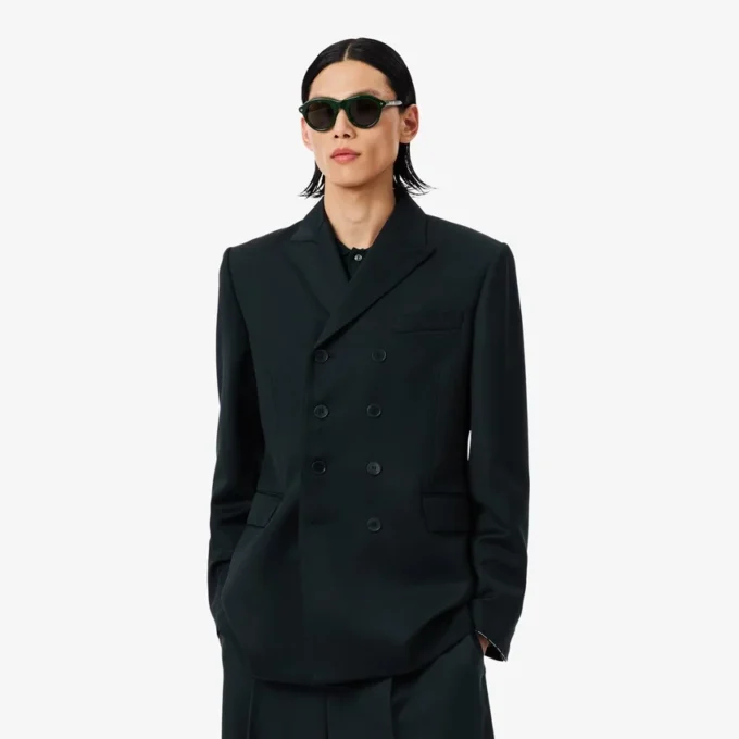 Runway Double Breasted Lightweight Wool Blazer