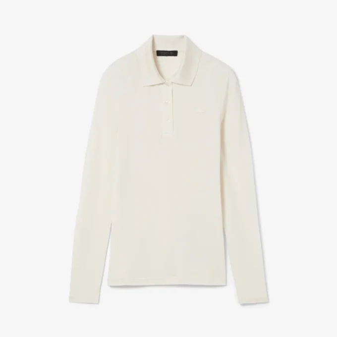 Runway Slim Fit Long Silk Sleeved Polo Shirt